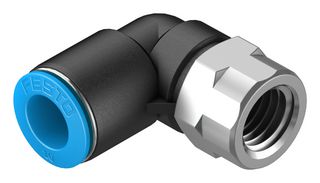 QSLF-1/4-10-B - Pneumatic Fitting, Push-In L-Fitting, G1/4, 14 bar, 10 mm, PBT (Polybutylene Terephthalate), QSLF - FESTO