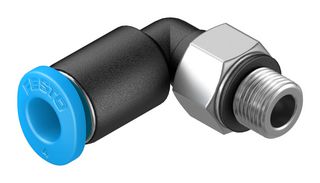 153333 - Pneumatic Fitting, Push-In L-Fitting, M5, 14 bar, 4 mm, PBT (Polybutylene Terephthalate), QSML - FESTO