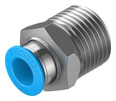 QS-1/2-10 - Pneumatic Fitting, Push-In Fitting, R1/2, 14 bar, 10 mm, Brass, QS - FESTO