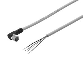 SIM-M8-4WD-2,5-PU - Sensor Cable, 90° M8 Receptacle, Free End, 4 Positions, 2.5 m, 8.2 ft - FESTO