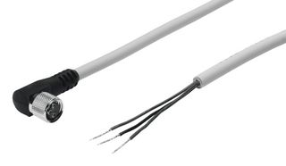 SIM-M8-3WD-2,5-NSL-PU - Sensor Cable, 90° M8 Receptacle, Free End, 3 Positions, 2.5 m, 8.2 ft - FESTO