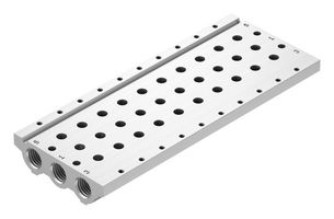 VABM-L1-14S-G14-10 - Manifold Rail, 10 Outlet, G1/4, VABM Series, VUVG-S14 Solenoid/G1/8 In-Line Valves - FESTO