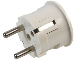 ECS002-SHU-RA - Power Entry Connector, Schuko, 16 A, White, Nylon (Polyamide) Body, 250 V - PRO ELEC