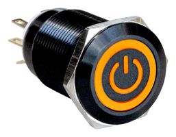MPI005O28LAAM12 - Vandal Resistant Switch, MPI005, 19 mm, SPDT, Latching, Round - BULGIN LIMITED