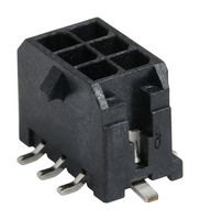 43045-0620 - Pin Header, Power, Wire-to-Board, 3 mm, 2 Rows, 6 Contacts, Surface Mount Straight - MOLEX