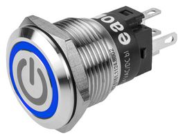 82-5151.2124.B002 - Vandal Resistant Switch, Engraved, Standby, 82, 19 mm, SPDT, Maintained, Round Flush - EAO