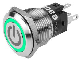 82-5151.2133.B002 - Vandal Resistant Switch, Engraved, Standby, 82, 19 mm, SPDT, Maintained, Round Flush - EAO