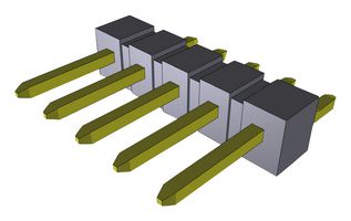 TSM-106-01-F-SH - Pin Header, Board-to-Board, 2.54 mm, 1 Rows, 6 Contacts, Surface Mount Right Angle, TSM Series - SAMTEC