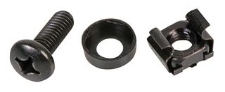 NUTSCREWS-50-BLK - Alloy M6 Captive Nuts, Bolts & Washers for 19" Devices, 50 Pack - LMS DATA