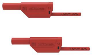 DI VSFK 8700 / 2.5 / 100 / RT - Test Patch Lead, Banana , 4mm Stackable Banana Plug, Shrouded, 4mm Stackable Banana Plug, Shrouded - SCHUTZINGER