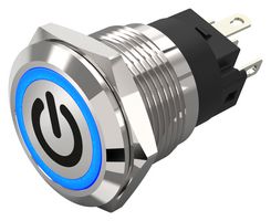 82-5151.1124.B002 - Vandal Resistant Switch, 82 Series, 19 mm, SPDT, Momentary, Round - EAO