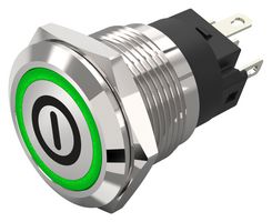 82-5153.1133.B001 - Vandal Resistant Switch, 82 Series, 19 mm, SPDT, Momentary, Round - EAO