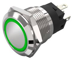 82-5551.1134 - Vandal Resistant Switch, 82 Series, 19 mm, SPDT, Momentary, Round Flat - EAO