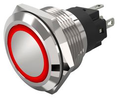 82-6551.1113 - Vandal Resistant Switch, 82 Series, 22.3 mm, SPDT, Momentary, Round Flat - EAO