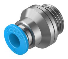 186108 - Push-In Fitting, G1/4, 6 bar, 6 mm Outer Dia Tube, Brass - FESTO