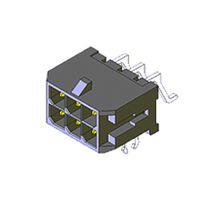 43045-0408 - Pin Header, Power, 3 mm, 2 Rows, 4 Contacts, Surface Mount Right Angle - MOLEX