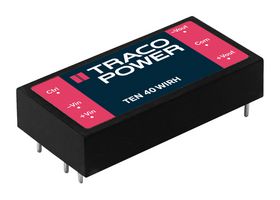 TEN 40-11023WIRH - Isolated Through Hole DC/DC Converter, ITE & Railway, 4:1, 40 W, 2 Output, 15 V, 1.333 A - TRACO POWER