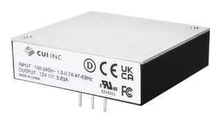 VBM-70-24 - AC/DC PCB Mount Power Supply (PSU), ITE, 1 Output, 70 W, 24 VDC, 2.92 A - CUI