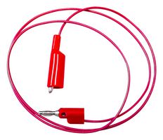 BU-2030-A-12-2 - Alligator Clip to Banana Plug Test Lead, Alligator Clip, 4mm Stackable Banana Plug, 12 " - MUELLER ELECTRIC