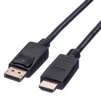 11.44.5781 - Audio / Video Cable Assembly, DisplayPort Plug, HDTV Plug, 6.6 ft, 2 m, Black - ROLINE