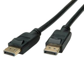 11.44.5810 - Audio / Video Cable Assembly, DisplayPort Plug, DisplayPort Plug, 3.3 ft, 1 m, Black - ROLINE