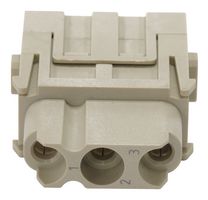 MP009492 - Heavy Duty Connector, MP-HM INSERTS, Module, 3 Contacts, Receptacle, Screw Socket - MULTICOMP PRO