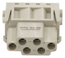 MP009502 - Heavy Duty Connector, MP-HM INSERTS, Module, 6 Contacts, Receptacle - MULTICOMP PRO