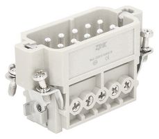 MP009519 - Heavy Duty Connector, MP-HA INSERTS, Insert, 10+PE Contacts, 10A, Plug, Screw Pin - MULTICOMP PRO