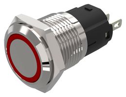 82-4551.0113 - LED Panel Mount Indicator, Red, 12 V, 16 mm, 14 mA, IP65, IP67 - EAO