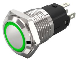 82-4151.1133 - Vandal Resistant Switch, 82 Series, 16 mm, SPDT, Momentary, Round Flat Flush, Natural - EAO