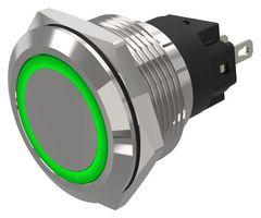 82-6551.0133 - LED Panel Mount Indicator, Green, 12 V, 22 mm, 14 mA, IP65, IP67 - EAO