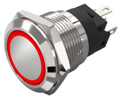 82-5151.1113 - Vandal Resistant Switch, 82 Series, 19 mm, SPDT, Momentary, Round Flat Flush, Natural - EAO