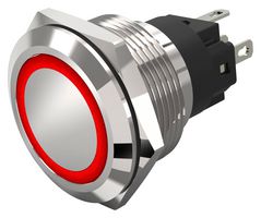 82-6551.2114 - Vandal Resistant Switch, 82 Series, 22 mm, SPDT, Maintained, Round Flat Flush, Natural - EAO