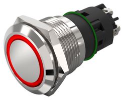 82-5152.1113 - Vandal Resistant Switch, 82 Series, 19 mm, SPDT, Momentary, Round Flat Flush, Natural - EAO