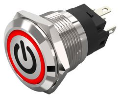 82-5151.1114.B002 - Vandal Resistant Switch, Standby, 82 Series, 19 mm, SPDT, Momentary, Round Flat Flush, Natural - EAO
