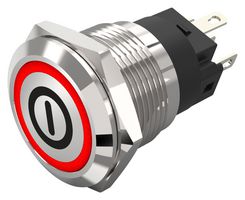 82-5151.2114.B001 - Vandal Resistant Switch, On/Off, 82 Series, 19 mm, SPDT, Maintained, Round Flat Flush, Natural - EAO