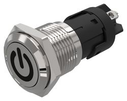 82-4152.1000.B002 - Vandal Resistant Switch, Standby, 82 Series, 16 mm, SPDT, Momentary, Round Flat Flush, Natural - EAO