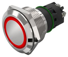 82-6552.2114 - Vandal Resistant Switch, 82 Series, 22 mm, SPDT, Maintained, Round Flat Flush, Natural - EAO
