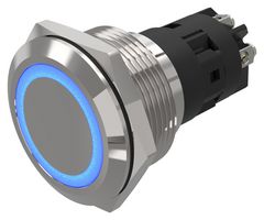 82-6552.2123 - Vandal Resistant Switch, 82 Series, 22 mm, SPDT, Maintained, Round Flat Flush, Natural - EAO
