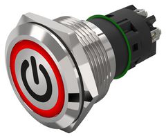 82-6152.1113.B002 - Vandal Resistant Switch, Standby, 82 Series, 22 mm, SPDT, Momentary, Round Flat Flush, Natural - EAO