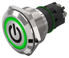 82-6152.2134.B002 - Vandal Resistant Switch, Standby, 82 Series, 22 mm, SPDT, Maintained, Round Flat Flush, Natural - EAO