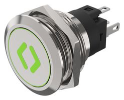 82-6151.1A34.B006 - Vandal Resistant Switch, Door Open, 82 Series, 22 mm, SPDT, Momentary, Round Flat Flush, Natural - EAO