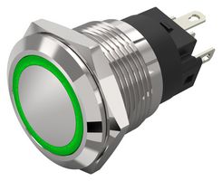 82-5151.1133 - Vandal Resistant Switch, 82 Series, 19 mm, SPDT, Momentary, Round Flat Flush, Natural - EAO