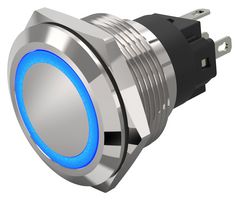 82-6151.2123 - Vandal Resistant Switch, 82 Series, 22 mm, SPDT, On-On, Round Flat Flush, Natural - EAO