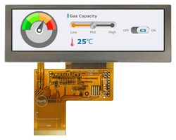 MDT0390A6IH-RGB - TFT LCD, 3.9 ", 480 x 128 Pixels, Landscape, RGB, 3V - MIDAS