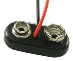 2243 - Battery Contact, PP3 (9V), Wire Leads, Phosphor Bronze, Nickel Plated Contacts - KEYSTONE