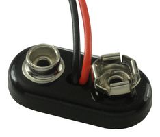 2242 - Battery Contact, PP3 (9V), Wire Leads, Phosphor Bronze, Nickel Plated Contacts - KEYSTONE