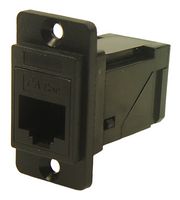 MP-CP30751 - In-Line Adapter, Black Plastic, RJ45, RJ45, Adaptor, In-Line, MP DUAL SLIM RA FEEDTHROUGH, Jack - MULTICOMP PRO