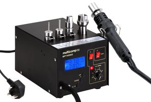 MP740965 UK - Hot Air SMD Rework Station, LCD Display, 500 °C, 240 V, UK Type Plug - MULTICOMP PRO