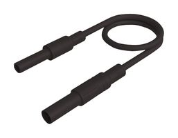 934044100 - Banana Test Lead, 4mm Banana Plug, Shrouded, 4mm Banana Socket, Shrouded, 9.9 ", 250 mm, Black - HIRSCHMANN TEST AND MEASUREMENT